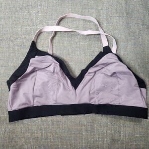 Cacique Womens 22/24 Pink Black Bralette Criss Cross Straps Wireless
